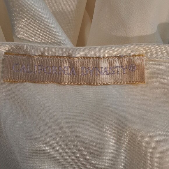 Vntg California Dynasty Ivory Satin Nightgown Lace and Rhinestone Details Sz L - Picture 5 of 6